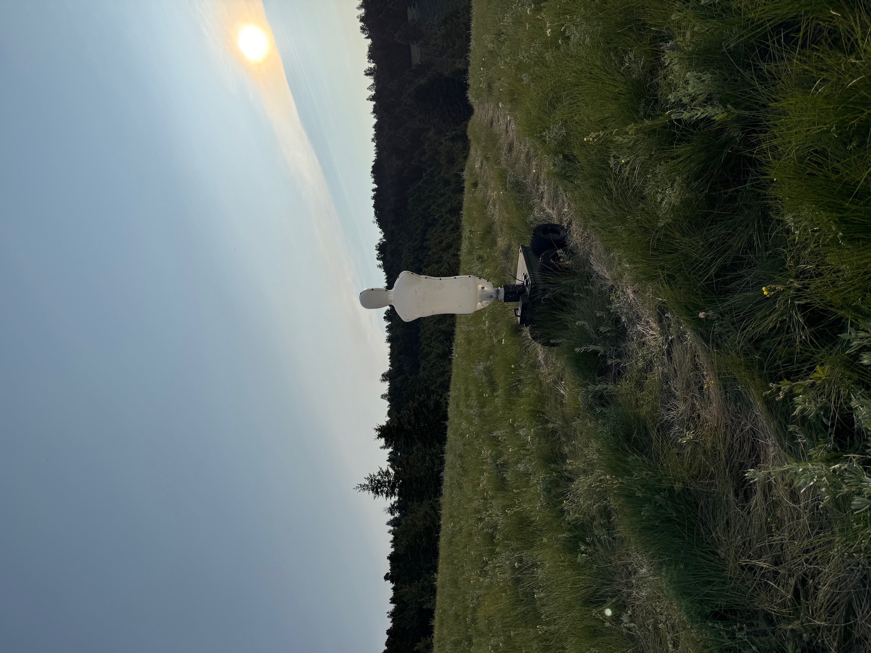 UAS drone system deployed on Montana field during sunset at First Services Group